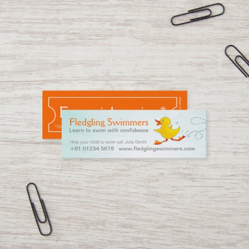 Swim instructor skinny business promotion card