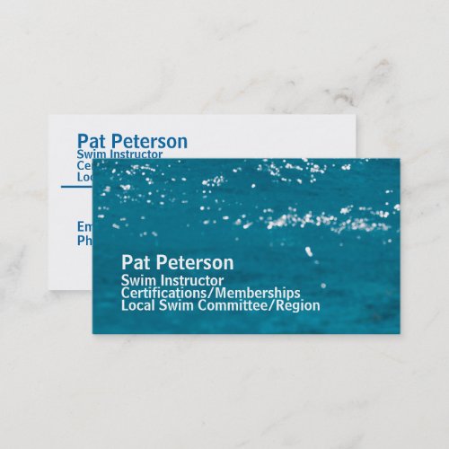 Swim Instructor Water Polo Dive Pool Template Business Card