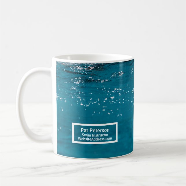 Swim Instructor Water Polo Dive Pool Template Coffee Mug (Left)