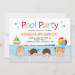 Swim Kids Pool Birthday Invitations │ Version One at Zazzle