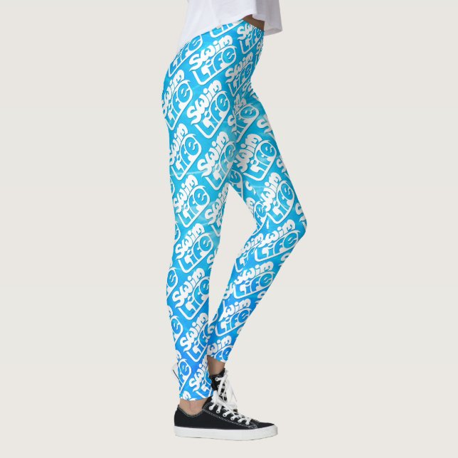 "Swim Life" Cool Pool color Leggings (Right)