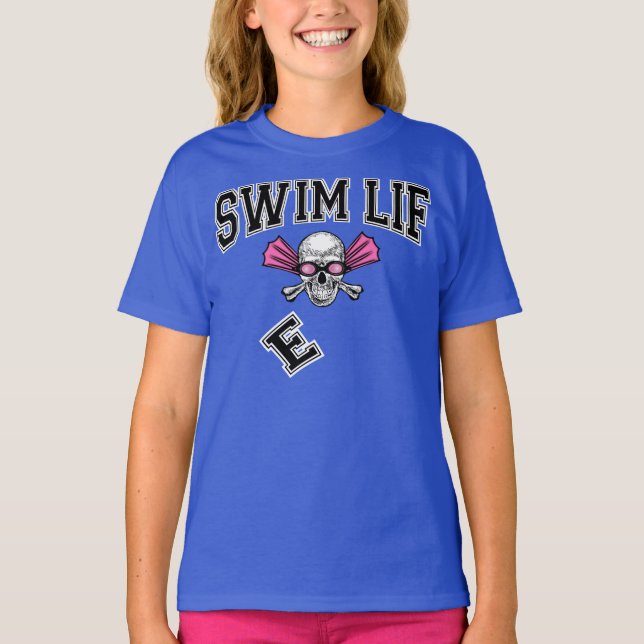 Swim life falling E youths tee (Front)