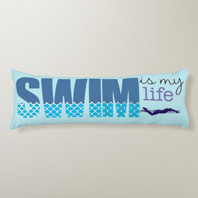 Swim Life Personalized Swim Body Pillow (Front)