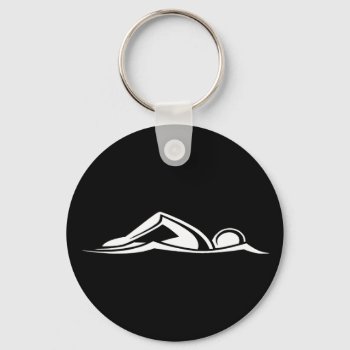 Swim Logo Keychain Black by sportsdesign at Zazzle
