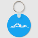 Swim Logo Keychain Blue at Zazzle