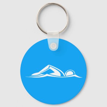 Swim Logo Keychain Blue by sportsdesign at Zazzle