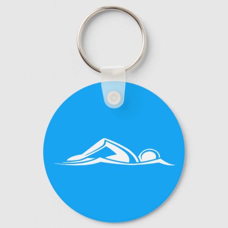 Swim Logo Keychain Blue