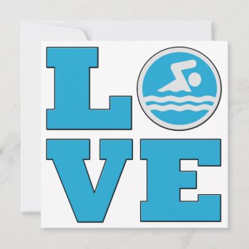Swim Love Invitation Card For Competitive Swimmers by SoccerMomsDepot at Zazzle
