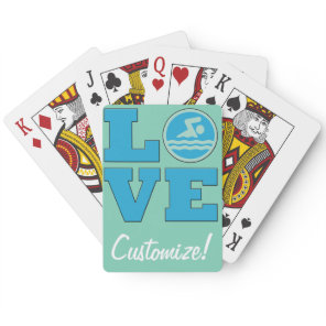 Swim Love Playing Cards for Competitive Swimmers
