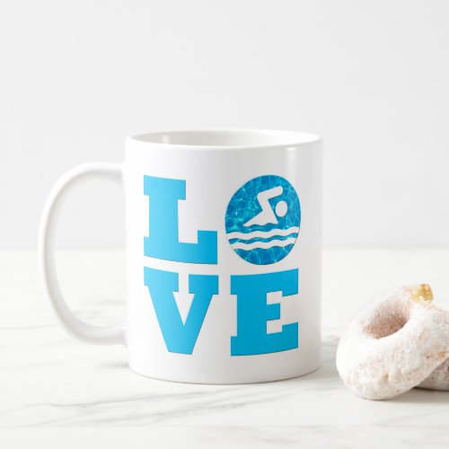 Swim LOVE Swimming and Diving Swimmer or Coach Coffee Mug
