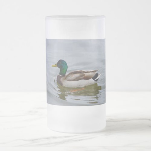 Swim Mallard Swim Frosted Glass Beer Mug