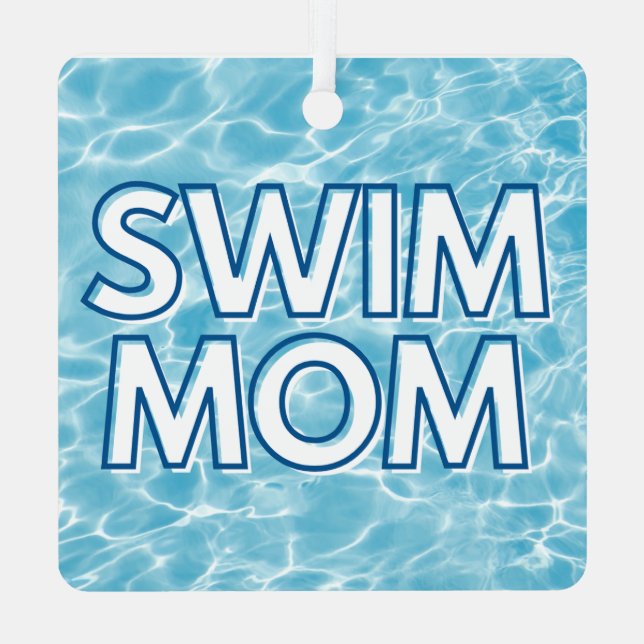 Swim Mom Christmas Ornament (Back)