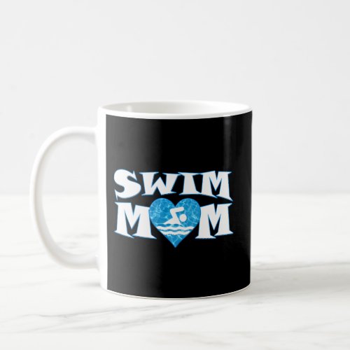 Swim Mom Heart Shaped Pool Water Swimmer Swimming  Coffee Mug