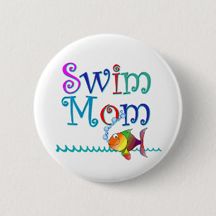 Swim Mom Pinback Button