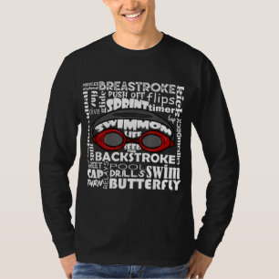 Swim Mom Swimmer Funny Swimming Sport Goggles Prac T-Shirt
