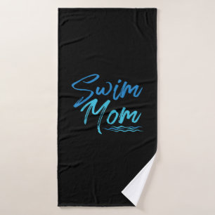 Swim Mom Swimming Funny Cute Gift Bath Towel