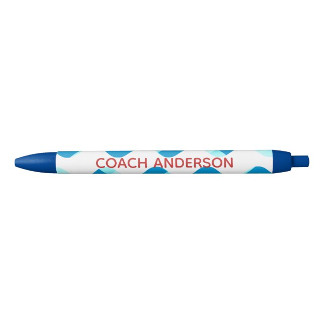 Swim or Dive Coach Red and Blue Personalized Pen (Front)