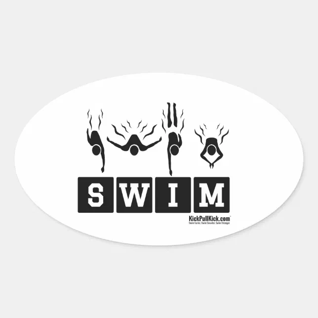 SWIM Oval Decal Oval Sticker Zazzle