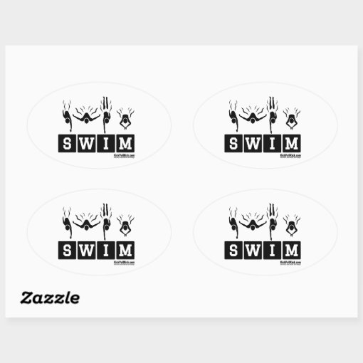 SWIM Oval Decal Oval Sticker Zazzle