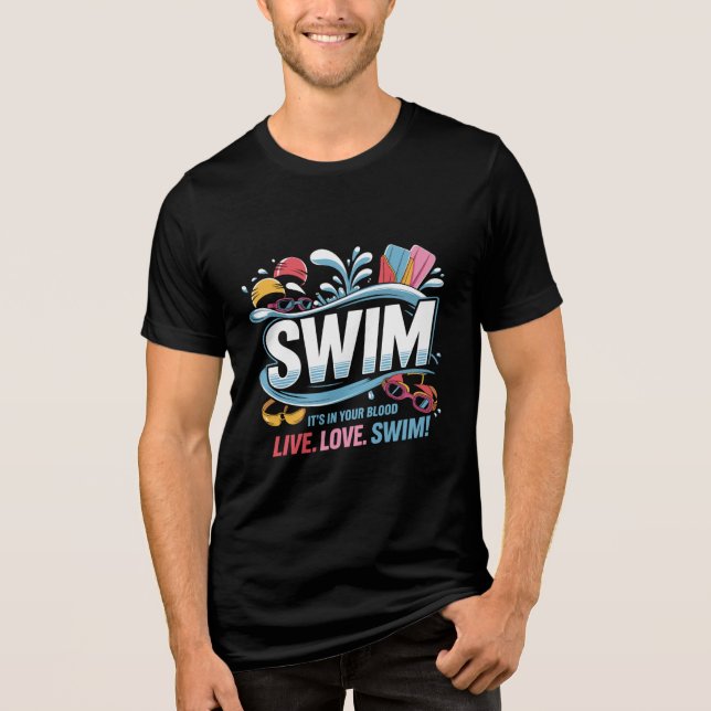 Swim Passion T-Shirt. Tri-Blend Shirt (Front)
