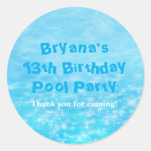 Swim Pool Party Summer Beach Favor Stickers
