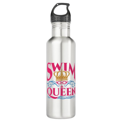 Swim Queen Swimming Swimmer Women Girls Stainless Steel Water Bottle