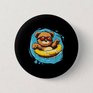 Swim Ring Teddy Bear Costume For Pool Lovers  Button