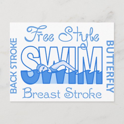 Swim Strokes Postcard