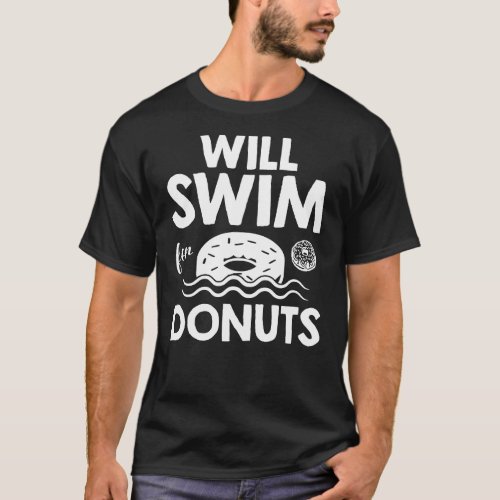 Swim Swimmer Funny Swimming Goggles Donuts T_Shirt