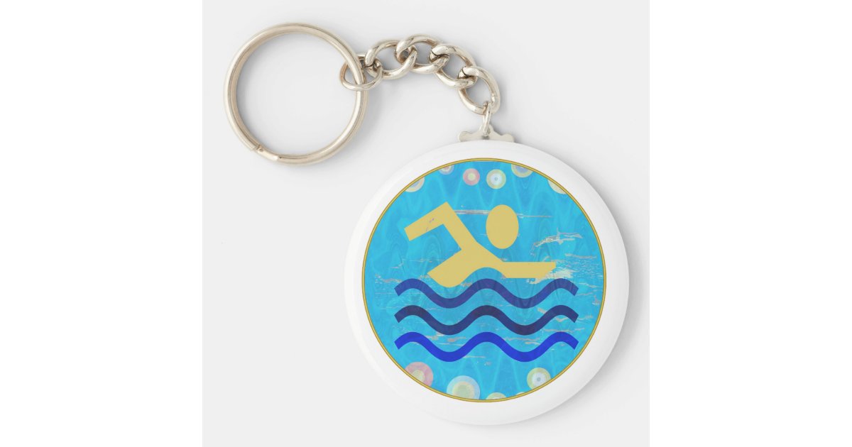 Swim Swimmer Pool Swimming Pool Keychain