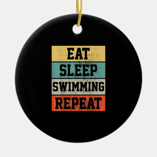 Swim Swimmer Swimming   Gift Ceramic Ornament (Front)