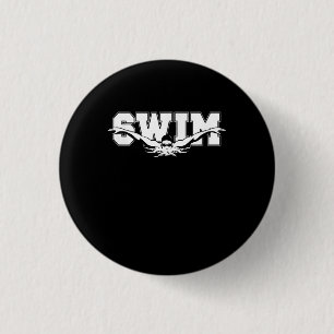 Swim Swimmers Competitive Swimming Athletic Gift Button