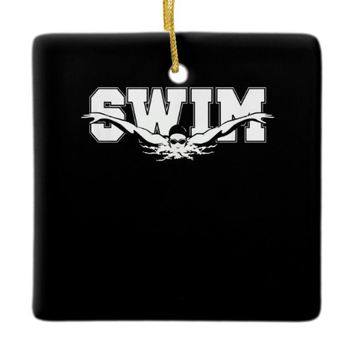 Swim  Swimmers Competitive Swimming Athletic Gift Ceramic Ornament