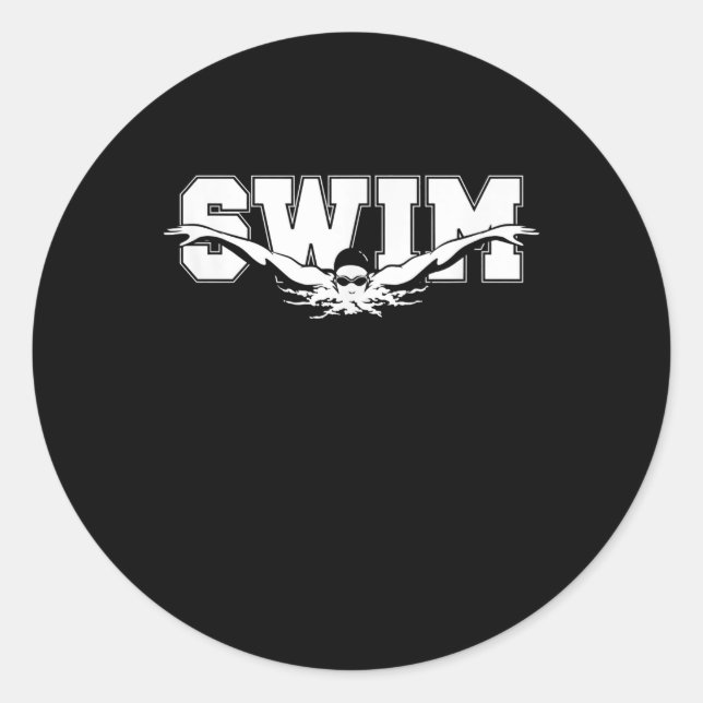 Swim  Swimmers Competitive Swimming Athletic Gift Classic Round Sticker (Front)