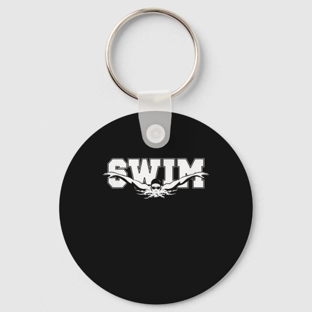 Swim  Swimmers Competitive Swimming Athletic Gift Keychain (Front)