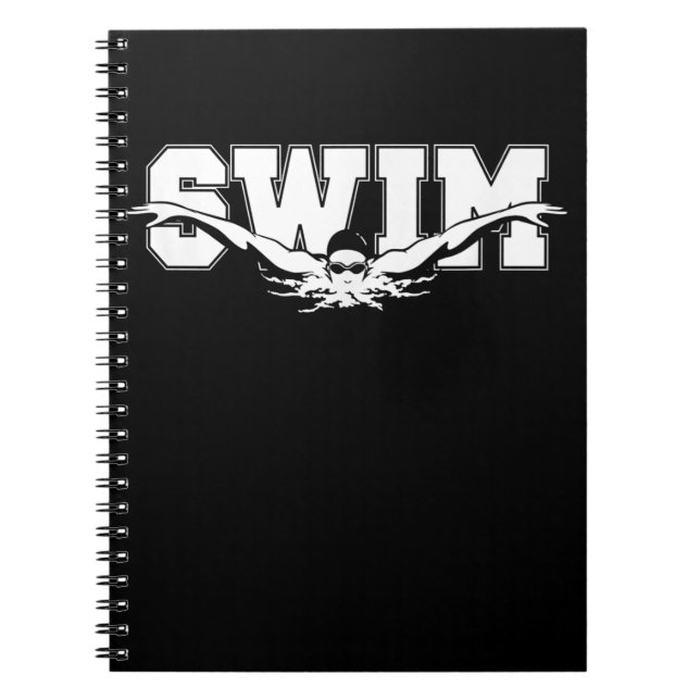 Swim  Swimmers Competitive Swimming Athletic Gift Notebook (Front)