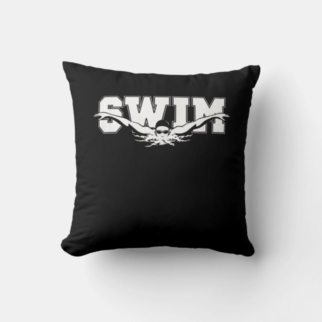 Swim  Swimmers Competitive Swimming Athletic Gift Throw Pillow (Front)