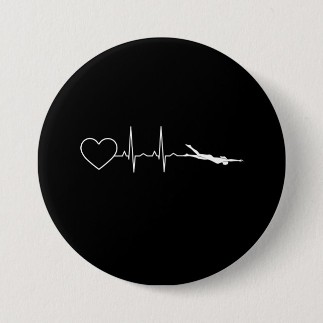 Swim - Swimming Heartbeat Button (Front)