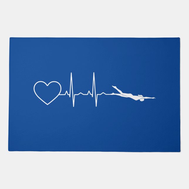 Swim - Swimming Heartbeat Doormat (Front)