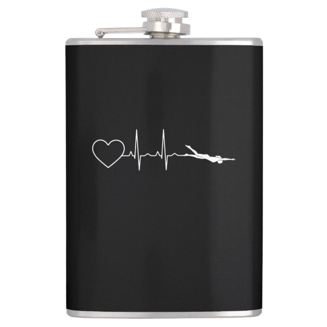 Swim - Swimming Heartbeat Flask (Front)