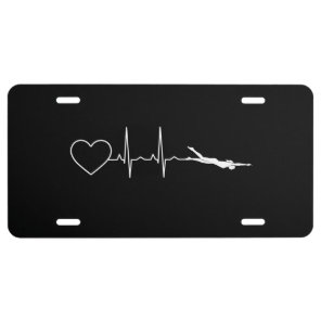 Swim - Swimming Heartbeat License Plate