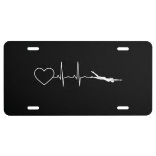 Swim - Swimming Heartbeat License Plate