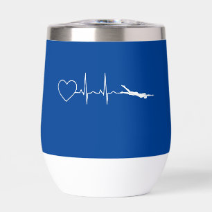 Swim - Swimming Heartbeat Thermal Wine Tumbler
