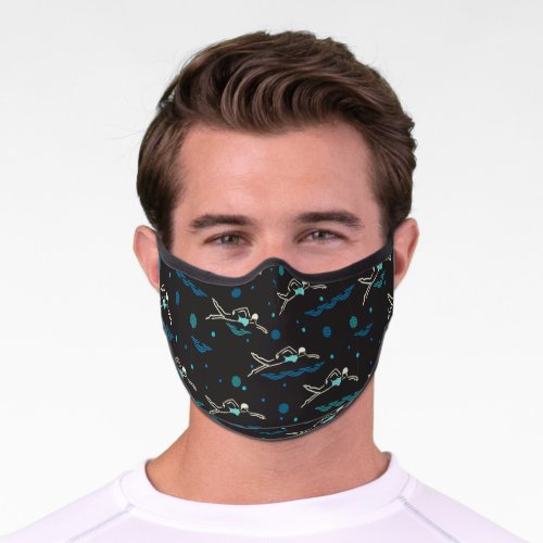 Swim Swimming Swimmers Pattern Black Ver Premium Face Mask