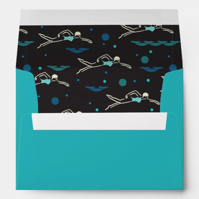 Swim Swimming Swimmers Pattern Envelope (Back (Bottom))