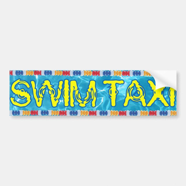 Swim Taxi bumper sticker (Front)