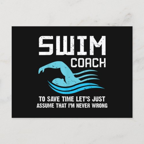 Swim Teacher Swimming Coach Postcard