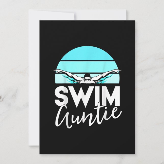 Swim Team Aunt Auntie Nephew Swimming Swimmer Gift Holiday Card (Front)