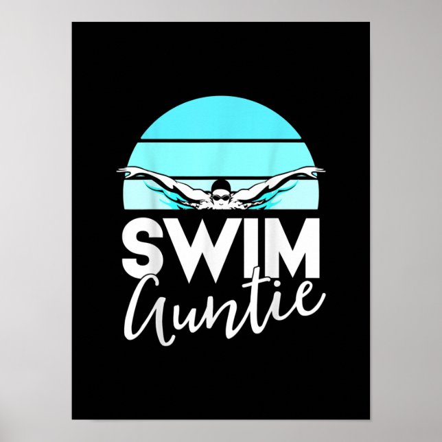 Swim Team Aunt Auntie Nephew Swimming Swimmer Gift Poster (Front)