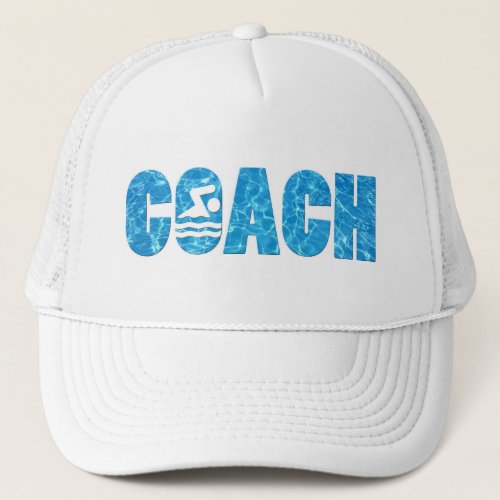 Swim Team Coach Swimming and Diving Pool Water Trucker Hat